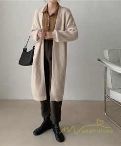 カーディガン | ロングニット2022秋冬 レディース アウター パフスリーブ 羽織り 長袖 ニット 20代40代 ニットカーデ 通学通勤 大人 セーター