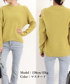 ニット・セーター | ニットトップス 肩出し ニットソー 長袖