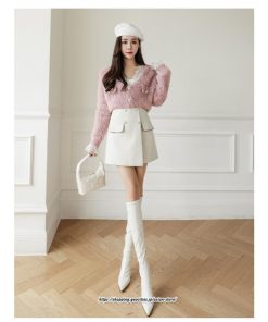 スカート | ミニレディース Aライン タイト ショート丈 キュロットラシャ 暖か カジュアル お出かけ 韓国風 2022秋冬 着回し 通勤 新作