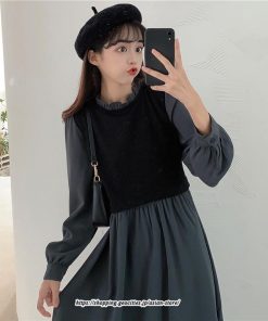 マキシ | ワンピース レディース おしゃれ ロングワンピ 40代 50代 膝丈ワンピース 秋服 大人可愛い 韓国風 着痩せ 通勤