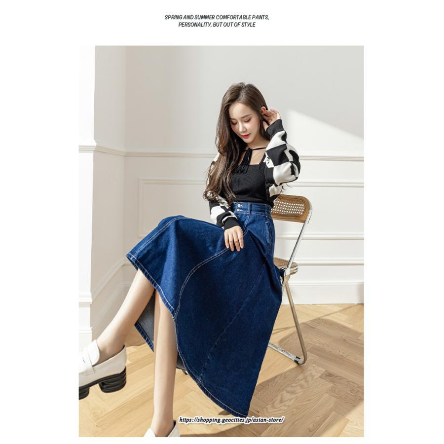 スカート | 送料無料 デニムロング丈 マキシ Aライン ロングゆったり 冬 レディース マキシ おしゃれ 大きいサイズ 着痩せ 激安 可愛い