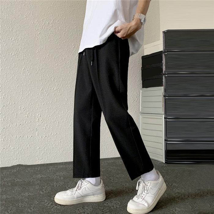 チノパン | パンツ メンズ ウエストゴム ロングパンツ 無地 シンプル カジュアルパンツ おしゃれ 夏新作 9分丈 テーパードパンツ サマーパンツ ビジネス お出かけ 仕事
