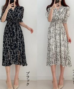 ワンピース | 花柄 フレアワンピース春夏カシュクール風