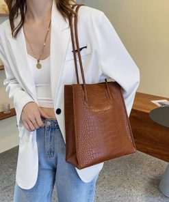 トートバッグ | ポーチ付き クロコダイル柄