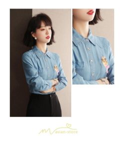 シャツ・ブラウス | デニムシャツ レディース 長袖 羽織り シャツ デニム 秋 冬 かっこいい 50代 40代 30代 20代 おしゃれ 着痩せ お出かけ オシャレ 上品　 キレイめ 可愛い