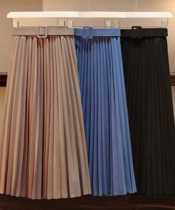 フレアスカート | レディース プリーツスカート 大人 ロング フレアスカート ミモレ丈スカート ベルト付き