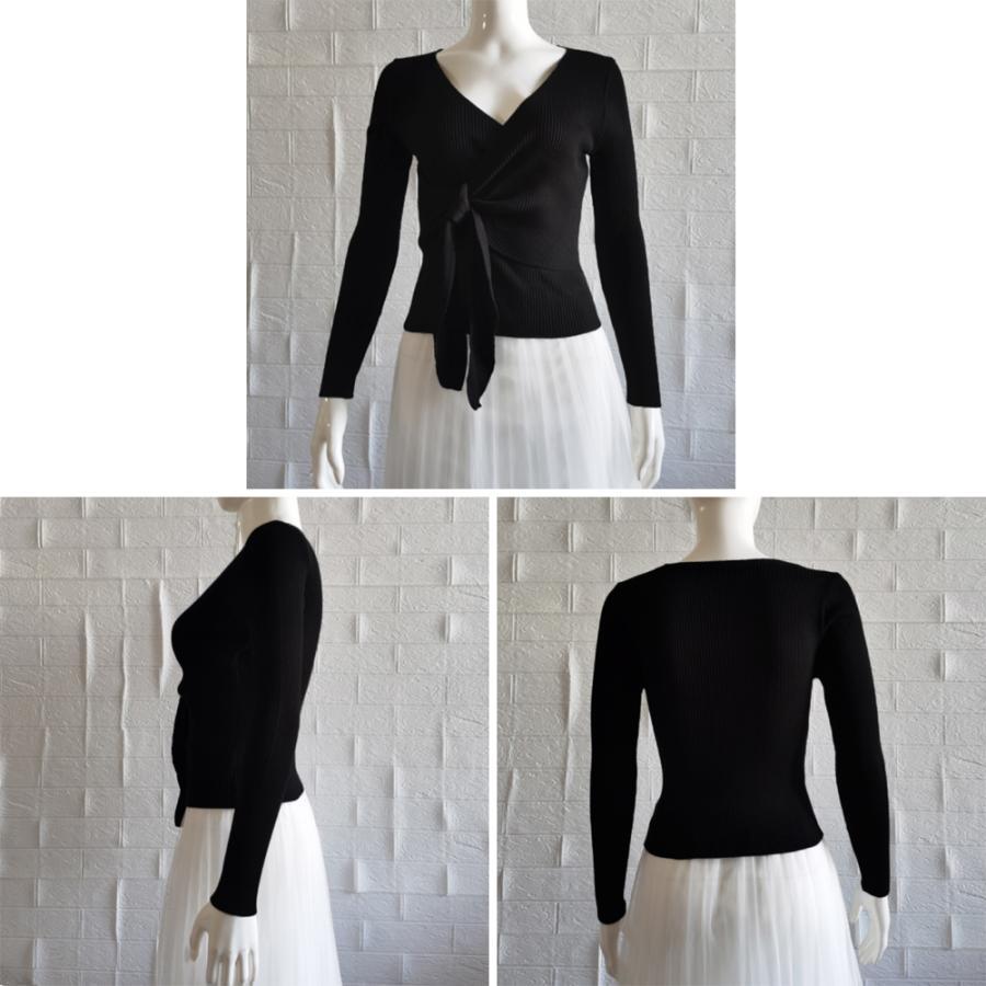 ニット・セーター | カシュクールリブニットトップス 大人秋服