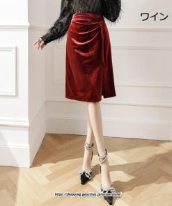 スカート | ミモレ丈 ひざ丈 レディース スウェット 着痩せ Aライン レトロ風 スリット 上品 2022新作 韓国風 オシャレ キレイめ 通勤 秋冬コーデ