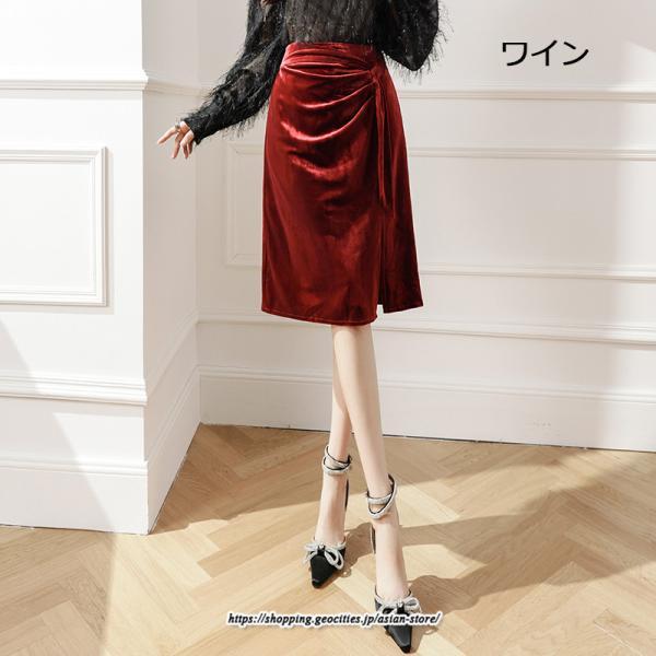 スカート | ミモレ丈 ひざ丈 レディース スウェット 着痩せ Aライン レトロ風 スリット 上品 2022新作 韓国風 オシャレ キレイめ 通勤 秋冬コーデ