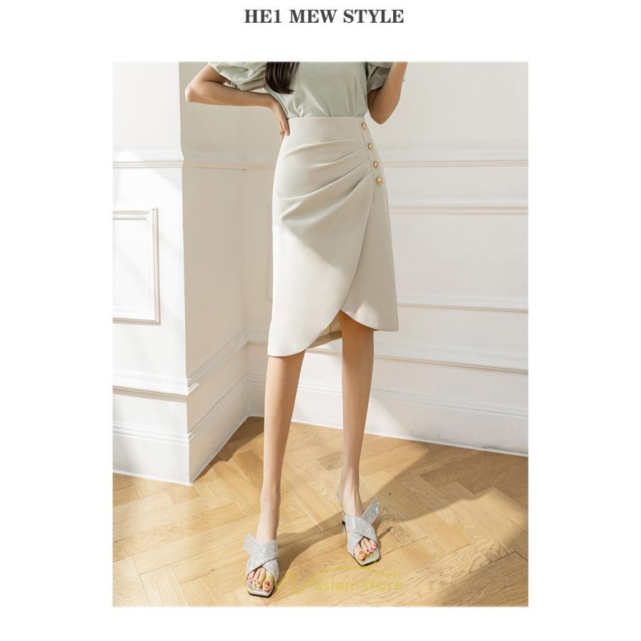 スカート | スリット入り 膝丈 ひざ丈 ひざ下 黒 ベージュ 春夏秋冬 ハイウエスト 脚長 通勤 OL Aライン レディース 美脚 スリット オフィス カジュアル セクシー ボトムス