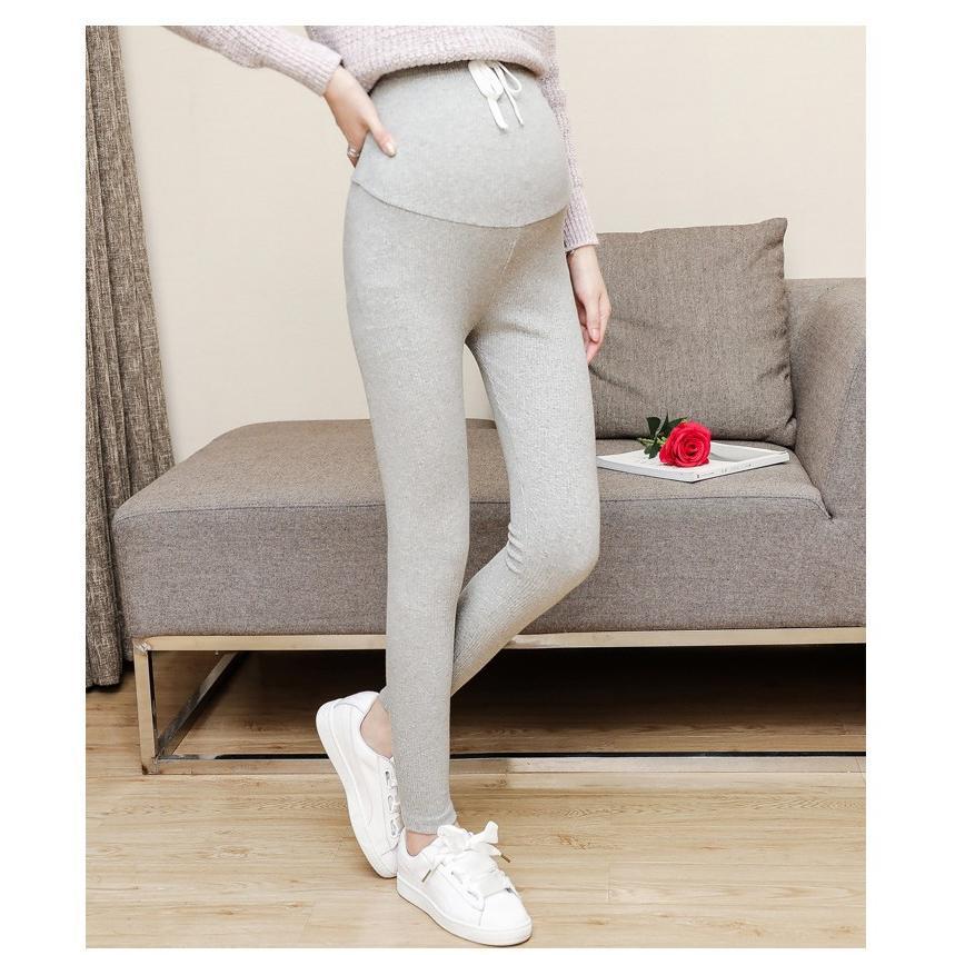 マタニティ | マタニティパンツ スキニーパンツ レギンス お出かけ ストレッチパンツ 秋服 レディース 産前産後 ウエストリボン付き 秋パンツ 腹包み 調整可