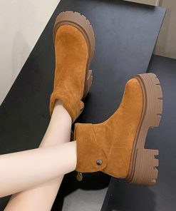 ショートブーツ | 厚底 バックジップ 韓国