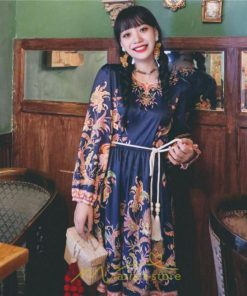 ミニ丈 | ワンピース ひざ丈 膝上 白 青 レトロ風 花柄 かわいい 着映え 着痩せ 長袖 ゆったり 大人っぽ 普段使い 旅行 きれいめ リゾート お出かけ 部屋着  SNS映え