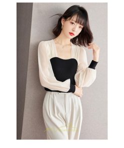 シャツ・ブラウス | ブラウス シャツ 切り替え レディース 春秋  ゆったり 長袖 20代30代40代50代 カジュアル きれいめ オシャレ シフォン 高級感 エレガント フォーマル 通勤