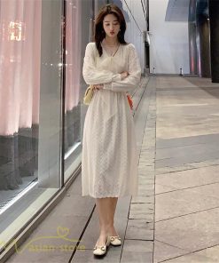 ミディアム | ワンピース レディース Aラインワンピース 着痩せ 上品 長袖ワンピース 春 秋 新作 スプリングワンピース 韓国風 20代 40代 お出かけ ゆったり 通学 30代 通勤