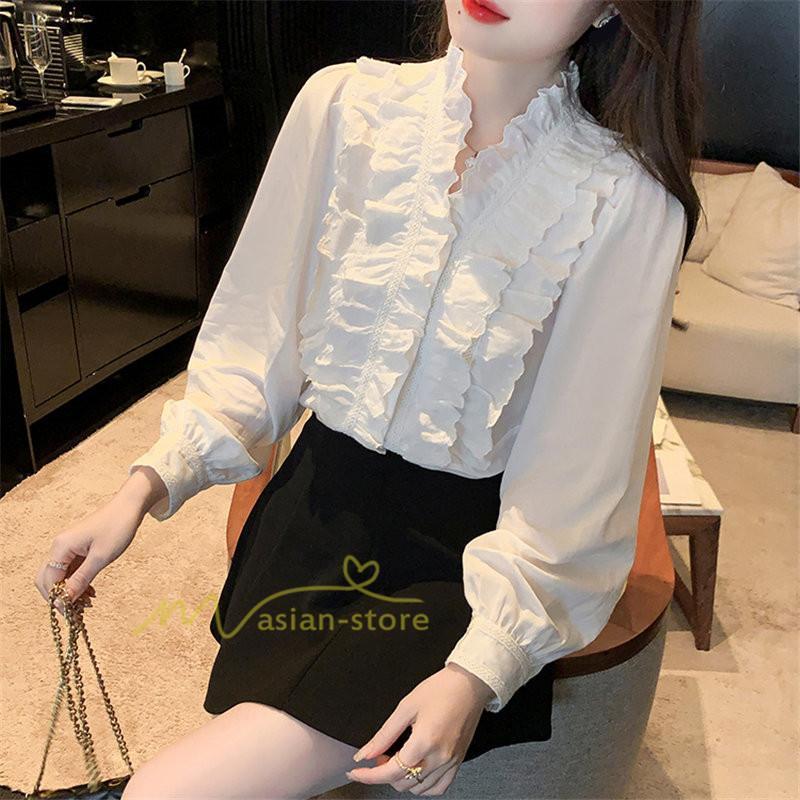 シャツ・ブラウス | ブラウス レディース 長袖 フォーマル 白 オフィス 無地 シャツ ビジネス フリル おしゃれ 入学式 卒業式 上品 お出かけ 面接 カジュアル 20代30代40代 きれいめ
