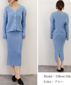 セットアップ | ケーブルニットセットアップレディース秋冬