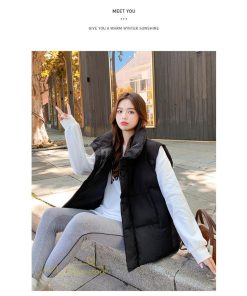 ベスト | ダウンダウン レディース ノースリーブ 秋冬 コーデ 着回し 暖かい スタンドネック 着痩せ 20代 30代 大きいサイズ 黒 韓国風 40代 防寒 白 50代