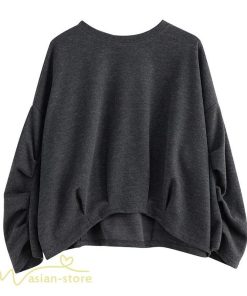 ｔシャツ・カットソー | 長袖Tシャツ レディース 無地 丸首 かじゅある 無地 カットソー ショート 長袖 秋コーデ ゆったり 着痩せ 体型カバー 春 フリーサイズ 新作 秋 シンプル 可愛い