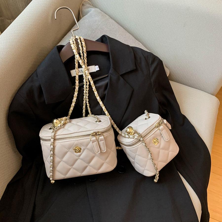 ショルダーバッグ | ミニバッグ 肩掛け キルティング チェーンバッグ レディース フェイクレザー ボックス斜め掛け