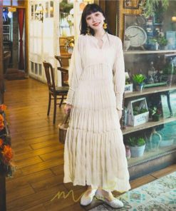 マキシ | リゾートワンピース レディース ロング丈 長袖 Aライン 旅行用 大人 可愛い お洒落 ふんわり フェミニン かわいい 春夏秋 SNS映え お出かけ きれいめ