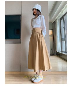 スカート | 綿秋 Aラインロングレディース 秋物 ボトムス 秋服 無地 体型カバー 30代通学通勤 40代50代 大人 おしゃれ感