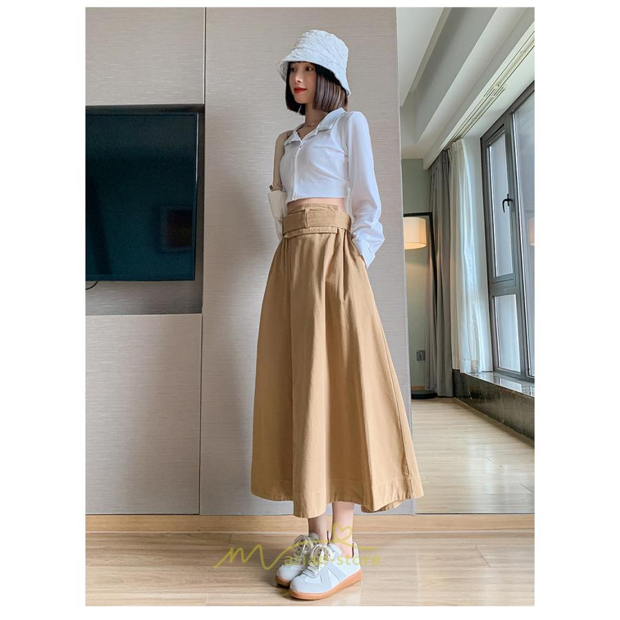 スカート | 綿秋 Aラインロングレディース 秋物 ボトムス 秋服 無地 体型カバー 30代通学通勤 40代50代 大人 おしゃれ感