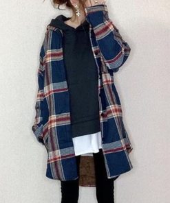 シャツ・ブラウス | チェックシャツ 裏起毛 厚手 レディース シャツ ミドル丈 シャツジャケット アウター 長袖 暖かい トップス 秋冬 ゆったり チュニック丈 チェック柄 20代 大人