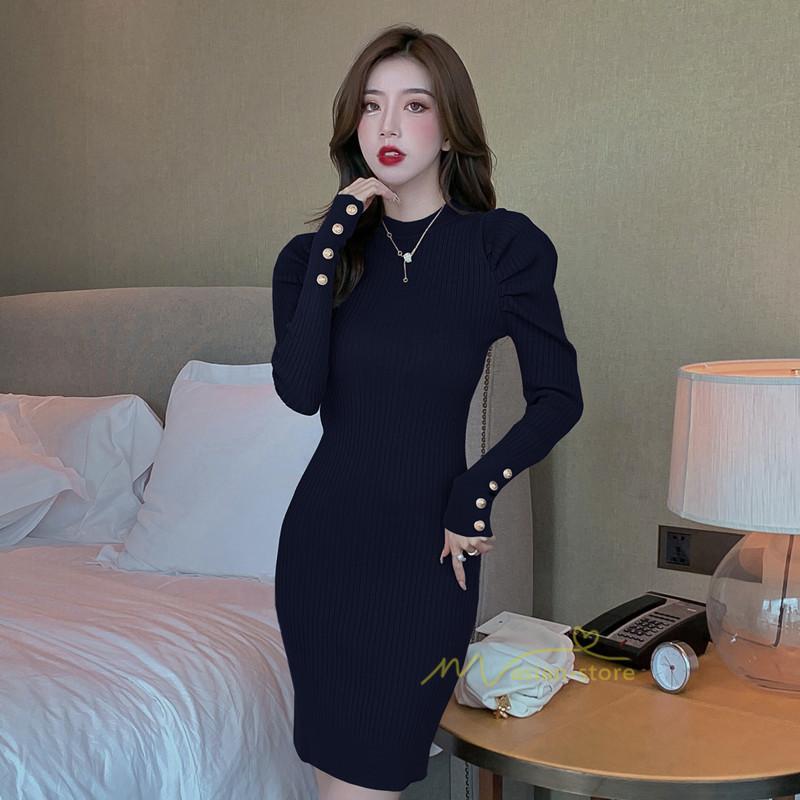 ミニ丈 | ニットワンピース レディース 長袖ワンピース 秋冬 新作 おしゃれ タイトニットリブ ショート丈 オシャレ通勤 20代30代40代 OL 大人 体型カバー 無地