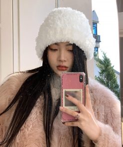 ニット帽 | ふわふわニット帽子 レディース 冬 2色