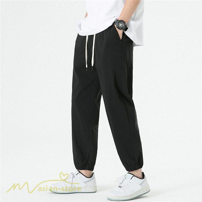 チノパン | テーパードパンツ 涼しい 薄手 アンクルパンツ メンズ テーパード ロングパンツ 無地 着痩せ サマーパンツ 夏 30代 ウエストゴム 新作 カジュアルパンツ 20代