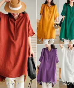 送料無料SALE | ワンピース レディース 夏 カットソー シャツワンピース スカート 麻 綿 大きいサイズ サマー Tシャツ 可愛い 30代 40代 20代 体型カバー ゆったり 送料無料