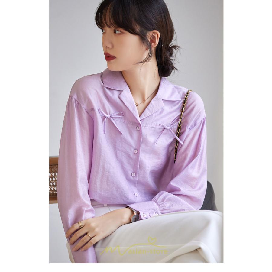 シャツ・ブラウス | ブラウス トップス レディース Vネック秋 蝶結び 可愛い トップス きれいめ フォーマル 上品 通勤 OL 20代30代40代50代 高品質 フェミニン