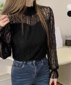 シャツ・ブラウス | レース ブラウス プチハイネック 重ね着