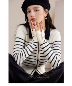 ニット・セーター | カーディガン レディース 春 秋 長袖 トップス  50代 40代 30代 20代 ボーダー柄 おしゃれ キレイめ お出かけ 着痩せ オシャレ 部屋着 ニット あったか