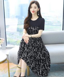 ミディアム | ワンピース Aライン レディース 着痩せ 上品 カジュアル 半袖 切り替え 小花柄 きれいめ 上品 大きいサイズ 30代 大きいサイズ 大人 20代 40代 お出かけ