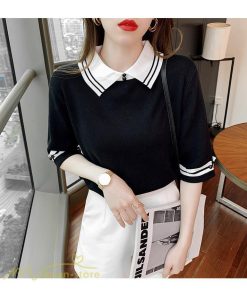 tシャツ・カットソー | レディース トップス Tシャツ 着痩せ ニット きれいめ 女性着 ポロ 着回し 学院風 5分袖 可愛い 配色切替 上品 サマー風 20代 アウトドア 夏コーデ 新作 人気