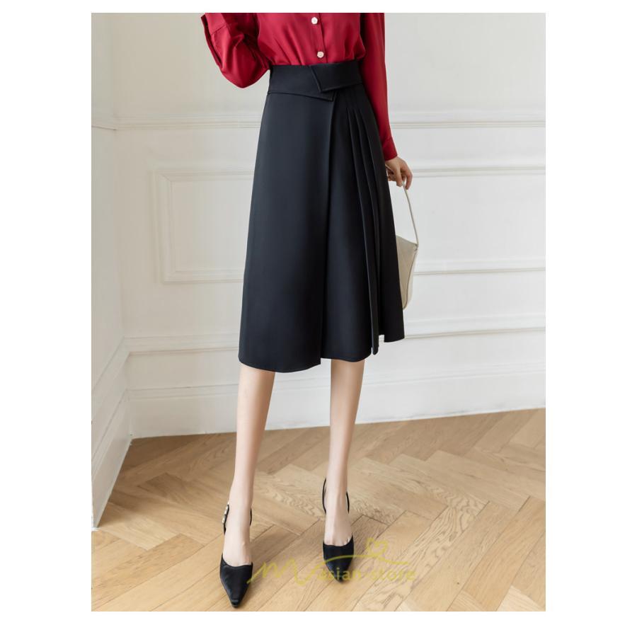 スカート | レディース ロング フレア 黒 Aライン 秋冬 ミモレ ハイウエスト 体型カバー キレイめ オシャレ フェミニン 着痩せ 通勤 お出かけ 可愛い 通学