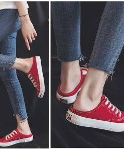 シューズ | スニーカー キャンバス 歩きやすい スリッポン かかとなし ローカット レディース スニーカー 春夏 美脚 スニーカー