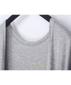 カーディガン | 春物 レディース 無地 カットソー ライトアウター ロング羽織り スリム グレー フェミニン 長袖 柔らか 女の子 20代30代