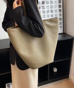 トートバッグ | PUレザー大容量 レトロ