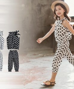 (子供)その他 | キッズ 半袖 キャミソール 女の子 袖なし 夏 子供服 セットアップ ドット柄 シフォン上下セット ベビー服 おしゃれ 洋服【ネコポ