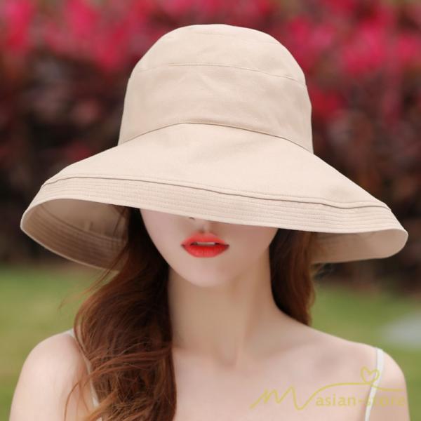 レディース | 帽子 春 夏 Uv 遮光 折りたたみ 大きいサイズ UVカット帽子 ひも つば広 頭 大きい 洗える 母の日 自転車 日焼け対策 遮光 小顔 熱中症 紫外線対策