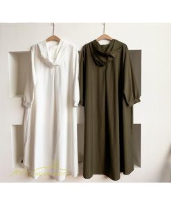 シャツワンピース | チェスターコート ワンピース 着痩せ 春 秋 レディース アウター コーデ 前開き 無地 フリーサイズ 体型カバー ゆったり フード付き ロング丈