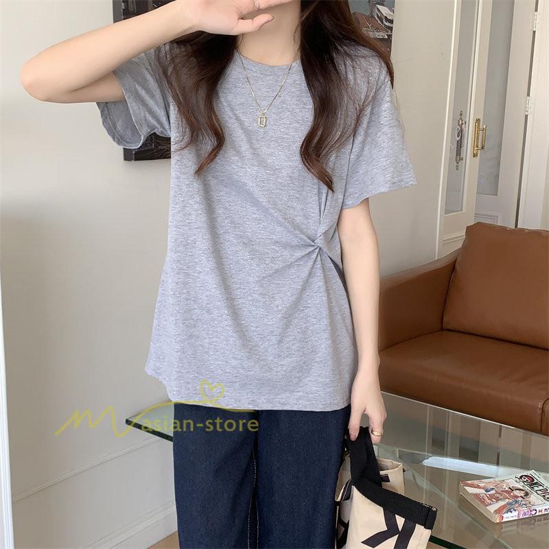 tシャツ・カットソー | Tシャツ カットソー トップス レディース 半袖 無地 春夏新作 オフィス おしゃれ クルーネック シンプル コーデ きれいめ 着痩せ 快適 20代30代40代50代 着回し