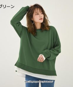 パーカー | スウエット トレーナー レディース トップス シャツ カジュアル 可愛い 春大活躍 レイヤードスタイル 長袖 大人 ボタンなし ゆったり 秋冬 防寒対策 送料無料