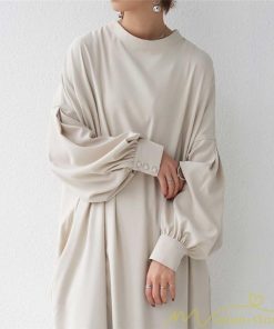 マキシ | 長袖ワンピース ロングワンピース シャツワンピース 羽織り レディース 2way パフスリーブ 大きいサイズ 秋物 送料無料 大人 ゆったり 50代60代 30代40代