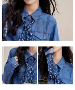 シャツ・ブラウス | デニムシャツ シャツ トップス レディース ブラウス 着痩せ デニム カジュアル エレガント 通勤 通学 オシャレ キレイめ 2022 上品 ナチュラル 秋服 可愛い