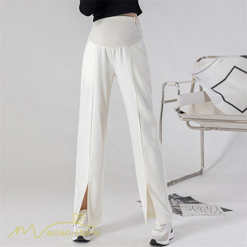 パンツ レギンス | マタニティパンツ ワイドパンツ 無地 妊婦服 おしゃれ ゆったり マタニティウェア パンツ 着痩せ 無地 サマーパンツ お出かけ 日常 ウエスト調整 裾口スリット