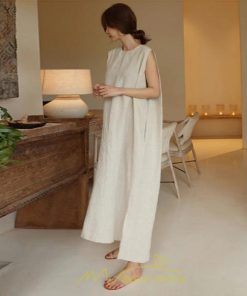 マキシ | 夏ワンピース リネンワンピース レディース ワンピ ロングワンピース 体型カバー 50代 40代 30代 20代 可愛い 夏 大人 ノースリーブ 無地 春 涼しい
